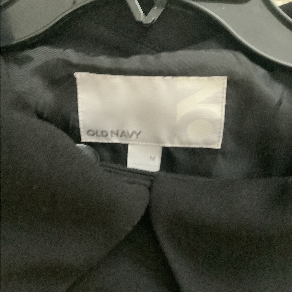 Old Navy Swing Jacket Blazer Suit Dress Black M Three Quarter Sleeve - Picture 3 of 7